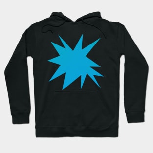 Funky Comic Zine Style Halftone Blue Burst Hoodie